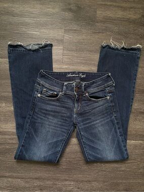 American Eagle Outfitters Low-Rise Dark Blue Bootcut Jeans